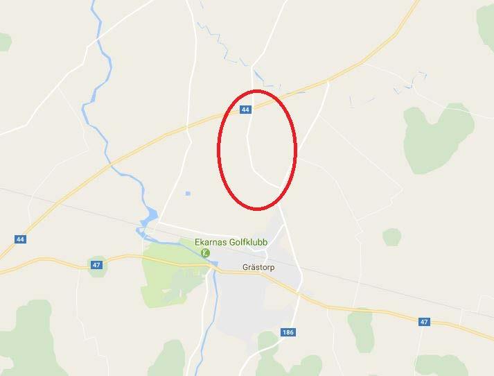 Väg 2559, (Östra Vägen-väg 44) Kartbild Bristbeskrivning Grästorp har för närvarande en stor trafikström rakt igenom tätorten.