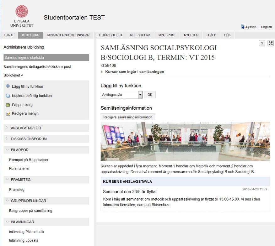 Flexibel meny på samläsning En samläsning består av flera kurstillfällen och/eller kurstillfällesdelar.