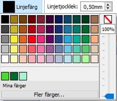 Egna färger InPrint 3 ger dig möjlighet att anpassa utseendet på objekten i dina resurser genom att du kan välja färger från en standardpalett.