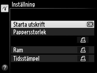 W-knappen: Visa bilder för valt datum X-knappen: Visa markerad bild i helskärm 4 Visa utskriftsalternativ. Tryck på J om du vill visa utskriftsalternativ för PictBridge.