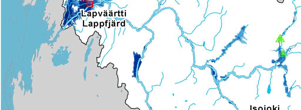 Storå byabebyggelse (ca 83 ha), 4 stycken fornlämningsområden inom Kristinestad stad och ett fornlämningsområde inom Bötom kommun.
