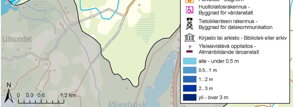 6 Översvämningshot orsakade av vattenbyggande Det finns inga konstruktioner i vattendragen eller vattenbyggande som ökar översvämningshoten i Lappfjärds å.