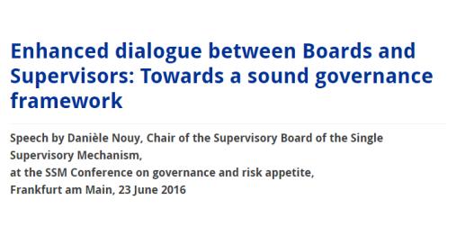 direktörer juni: ECB:s rapport om styrning och riskaptitramar juli: detaljerad kommunikation om