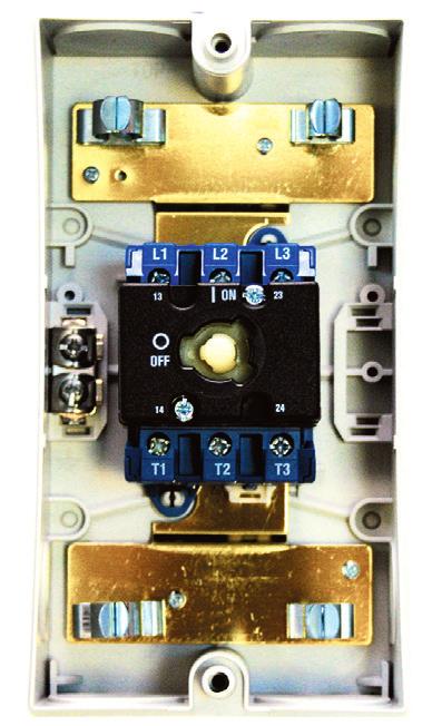 Lastfrånskiljare enligt IEC 947 EMC-kapsling, IP66/67 3-poliga med 1 slutande hjälpkontakt.