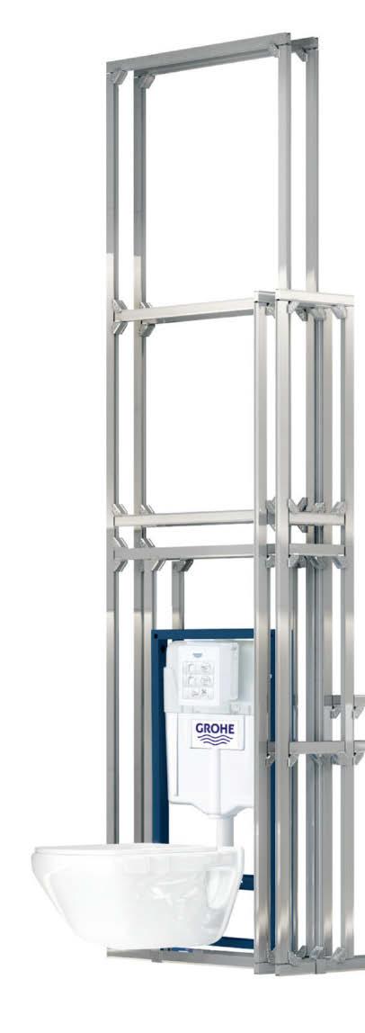 GROHE SANITETSSYSTEM RAPID PRO RAPID PRO PRODUKTFÖRDELAR [ 1 ] Planeringsprogram och planeringstjänst [ 2 ] Förenklad badrumsdesign med unik arkitektur: till exempel som rumsavgränsare i valfri höjd