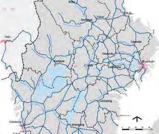 REGIONAL SYSTEMANALYS VÄRMLAND 2017 Figur 9. Järnvägar i Mellansverige. Sträckan Öxnered-Göteborg är dubbelspår med hastighetsstandard (200 km/h) vilket förbättrat kapaciteten på sträckan.