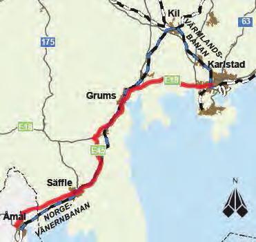 REGIONAL SYSTEMANALYS VÄRMLAND 2017 REGIONALA STRÅK Regionalt stråk Åmål-Säffle-Grums-Karlstad Beskrivning Stråket binder samman den västra/södra delen av Karlstads lokala arbetsmarknadsområde, där