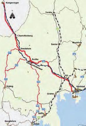 REGIONAL SYSTEMANALYS VÄRMLAND 2017 Regionalt stråk (Kongsvinger)-Charlottenberg-Arvika- Kil-Karlstad Beskrivning Stråket binder ihop de västra delarna av Värmland med Norge och med Karlstad.