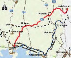 REGIONAL SYSTEMANALYS VÄRMLAND 2017 Regionalt stråk Hällefors-Filipstad/Storfors-Karlstad Beskrivning Stråket förbinder Värmland med Bergslagsområdet och har stor betydelse för regional trafik mellan