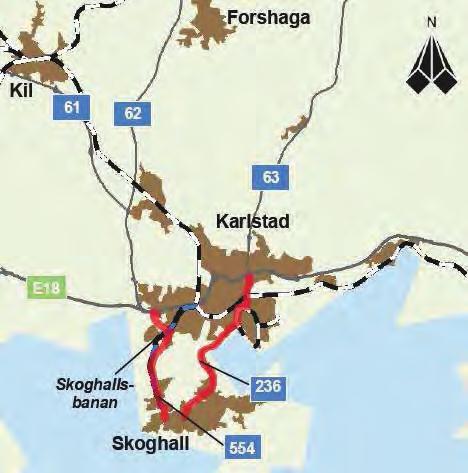 REGIONAL SYSTEMANALYS VÄRMLAND 2017 Regionalt stråk Hammarö/Skoghall-Karlstad Beskrivning Stråket förbinder Hammarö med Karlstad och förbindelse vidare mot övriga världen.