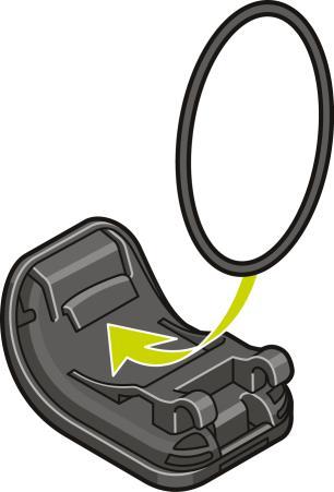 3. Dra ut klockan mot dig så att den hamnar i din hand. Använda en O-ring Om du tappar remmen till cykelfästet kan du använda en vanlig O-ring för att montera klockan på styret.