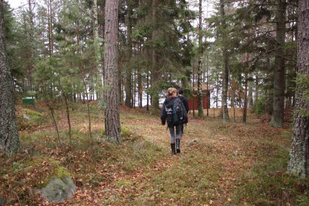 Läget i Långgarnsfjärden är skyddat och vattnet ligger lugnt och rofyllt.