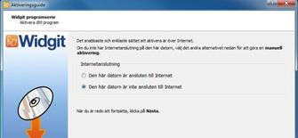 8. Manuell aktivering Om din dator inte har tillgång till, eller kan aktivera över Internet, så välj då att istället göra en Manuell aktivering. Klicka på Nästa för att fortsätta.