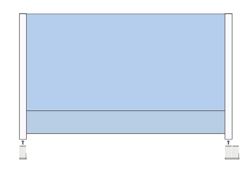 Montering 1. Montera första sektionen Mät ut en rät linje där ClickitUp ska monteras.