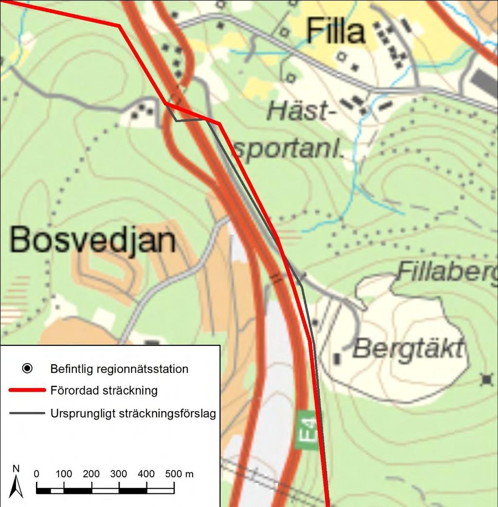 intressen har identifierats längs ledningssträckningen. E.