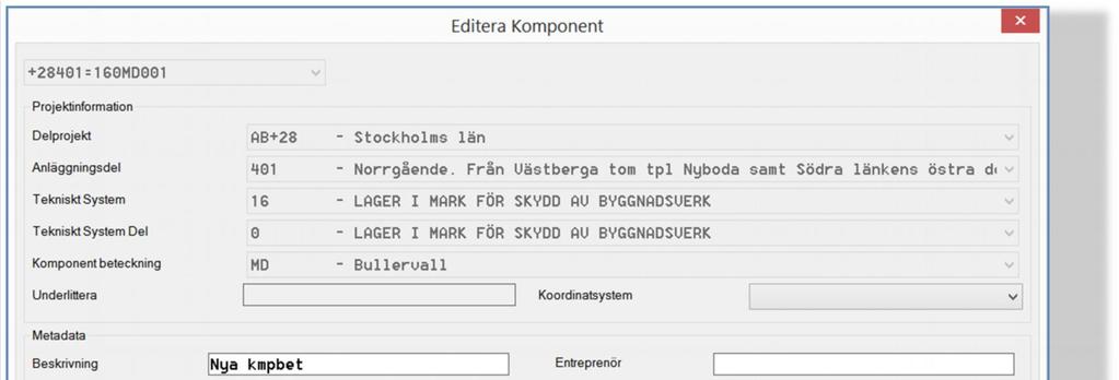 2014-11-18 Sida 12 av 37 Exempel på kompredraw med hämtning från databasen: KOMPRESTORE Återställer en komponent som av misstag tagits bort ur databasen med data som finns i ritningen.