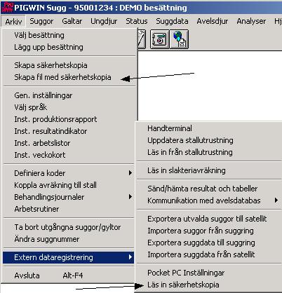 Betydelsefulla ändringar i PigWin Sugg version 4.25 Uppdatering av tabeller i programmet Fodertabell Fodertabellen är uppdaterad med nya foderslag från de större foderleverantörerna (januari 2005).