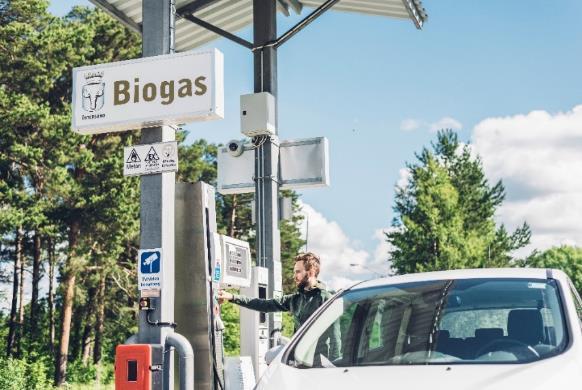 Förnybara bränslen Biogas Lokalt producerat bränsle 80-90 % minskad