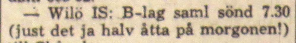 Lagledare: Birger Nyström. Domare: Helge Andersson, Uppsala Grillby A Wilö B 4-0 (3-0) Grillby var alltför överlägsna för att det skulle bli någon egentligen kamp.