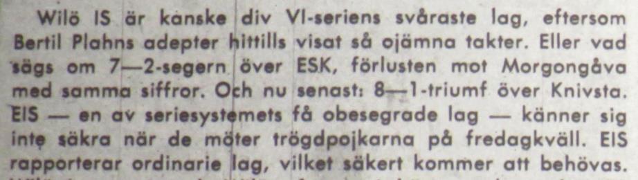 Domare: Arne Ferngren, Enköping Tisdagen den 13 juni 1967, träning kl 19 Ur EP