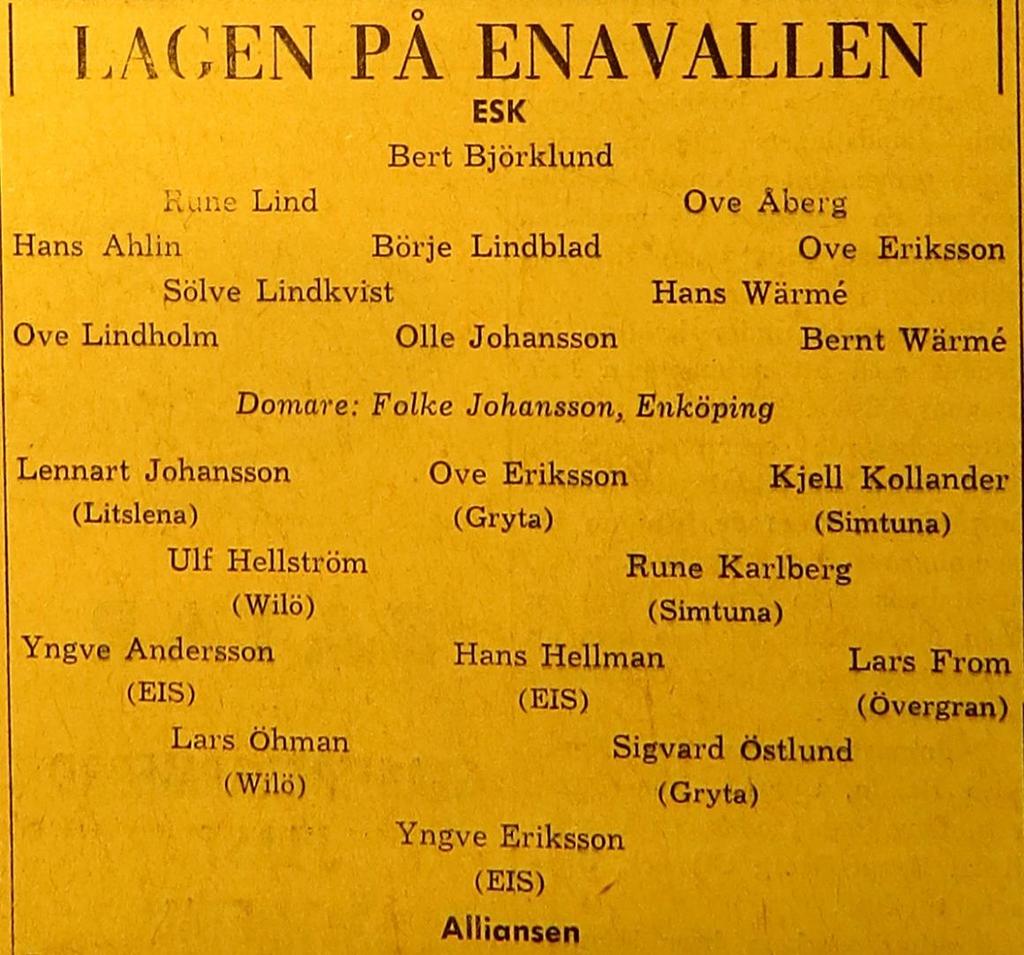 Matchen slutade med seger för ESK med 3-1 (halvtid 2-0).