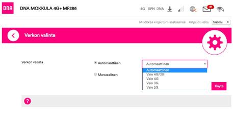 ➃ ➄ ➅ Välj UPnP. Kryssa för Käytössä [Används]. Klicka på Käytä [Använd]. Obs! Du kan även öppna portar manuellt i samma brandväggsinställningar under portöverföring och DMZ-läge.