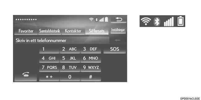 1. GRUNDLÄGGANDE FUNKTION STATUSVISNING Status för Wi-Fi - and Bluetooth -anslutningen, samt mottagningsnivån och batteriets laddningsnivå visas i statusfältet.