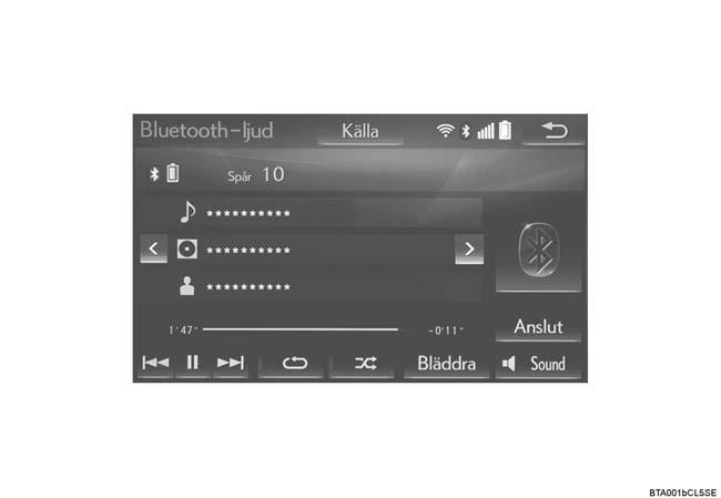 3. MEDIA, ANVÄNDNING 5. Bluetooth -LJUD Bluetooth ljudanläggning gör att användarna kan lyssna på musik som spelas upp på en bärbar spelare i bilens högtalare via trådlös kommunikation.