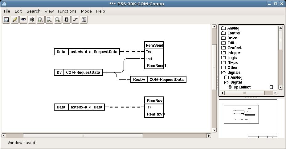 pwr_tuint32 pwr_tint32 pwr_tint16 } a_d_data; Id; func_no; err_code; Plc-koden Koden ligger i ett PlcPgm med namnet Comm. I programmet finns ett RemTransSend-objekt och ett RemTransRcv objekt.