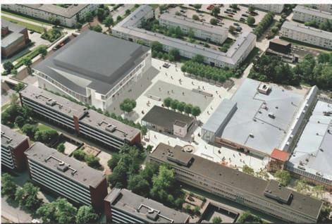 SWECO FFNS arkitekter AB i Stockholm Accentuera ------ Alternativa placeringar för vårdcentral. Det finns två alternativa placeringar av en samlokaliserad vårdcentral inom tävlingsområdet.