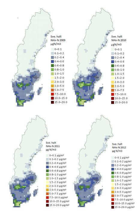 Figur 70 Svenskt bidrag till halter av