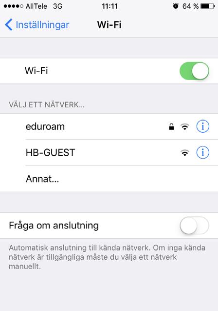 TRÅDLÖST NÄTVERK (WI-FI) I högskolans byggnader kan du koppla upp