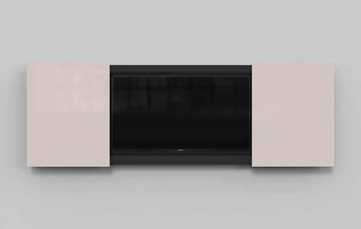 Konferensskåp Mood Conference TV Konferensskåp för TV-skärmar upp till 65 (1530 x 880 x 75 mm). De skjutbara dörrarna i härdat glas är skrivbara, magnetbärande och finns i alla våra 24 standardfärger.