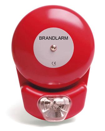BRAND KONVENTIONELLT - LARMDON - Sirener och klockor BRANDLARMSKLOCKA FB1 Brandlarmsklocka FB1 är en 24 V brandlarmsklocka för inomhusbruk som trots sin höga ljudvolym kännetecknas av en