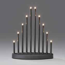 (681345) LJUSSTAKE 10 LJUS TIMER BATTERI Antracitgrå