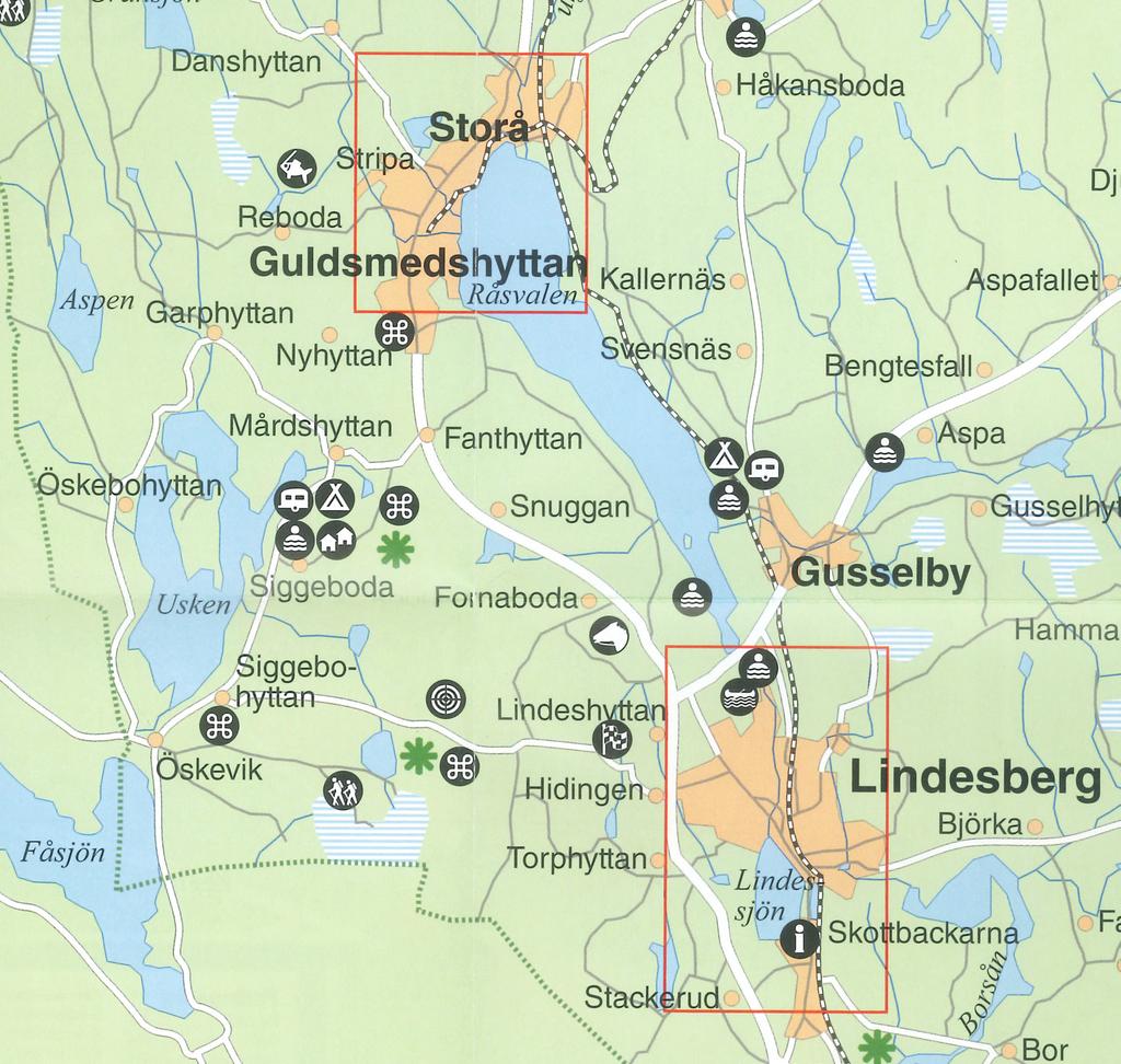 Råsvalen, Guldsmedshyttan, Storå, Gusselby. Den största sjön i Lindesbergs kommun. Sträcker sig från Storå kvarn till bron vid riksväg 68.