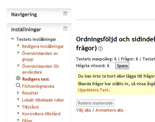 Högsta vitsord bör vara samma som testets maxpoäng, dvs. % för övergripande återkopplingen hänger ihop med vitsordet, inte med maxpoäng. 3 Skapa kategorier 3.