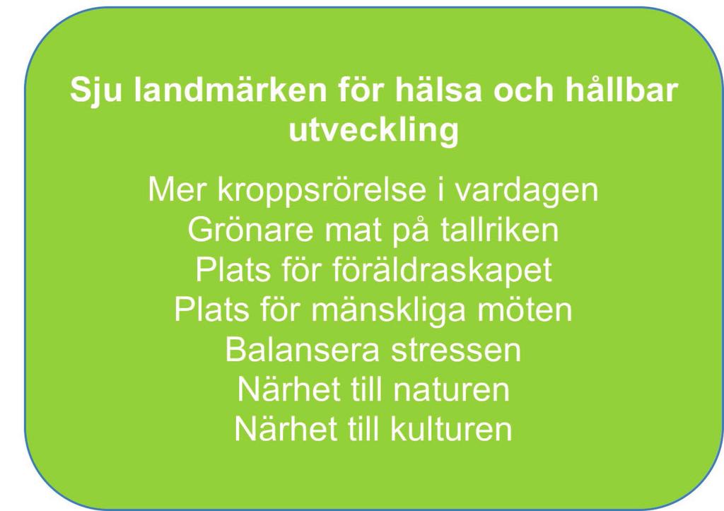 Figur 8: Med utgångspunkt från de åtta basala livsområden som belystes tidigare i artikeln går det att identifiera sju hänsynstaganden genom vilka flera av de behov som är avgörande för vår
