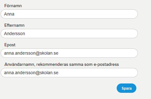 aktuell elev/elever Klicka på Nytt lösenord i menyn Välj att ange ett nytt lösenord direkt till din elev/elever eller att systemet skickar en länk till din elev/elever per e-post.