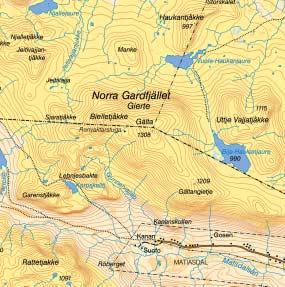 Figur 6. Arbetsområdet Gardfjäll, Stensele och Tärna socknar, Storumans kommun samt Vilhelmina socken, Vilhelmina kommun.