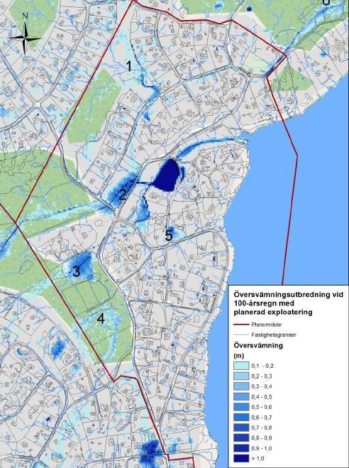 Dagvatten Då endast ca 10-20 % av området kommer förtätas kommer inte större förändringar ske i dagvattenflöden Dagvattnet bedöms inte behöva någon rening då föroreningsbelastningen från området är