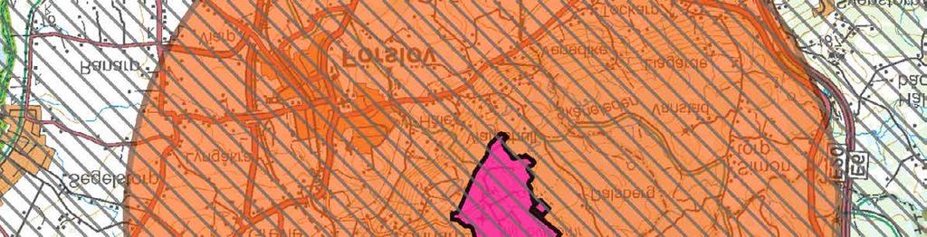 Orange område anger 5 kilometers omkrets kring väderradar, vilket är stoppområde