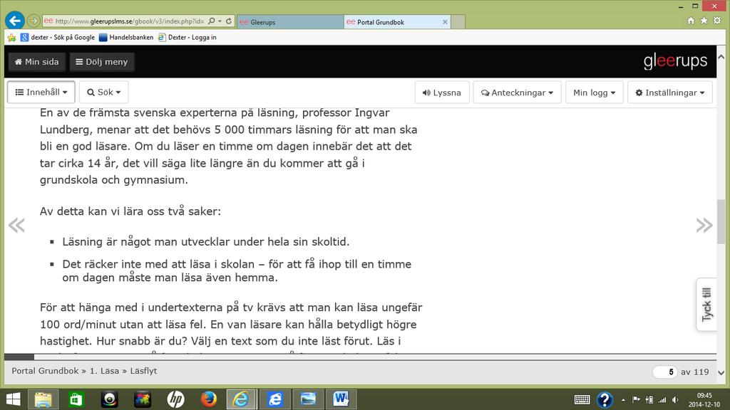 I bild ser vi verktygsfältet och