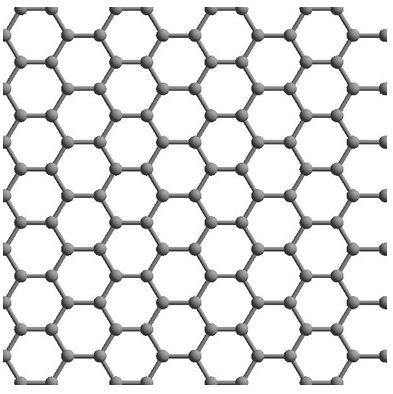 Problem 1. Figuren nedan visar ämnet grafén. The figure below shows graphene. a) Rita en translationsvektor T i figuren som lämnar mönstret oförändrat.