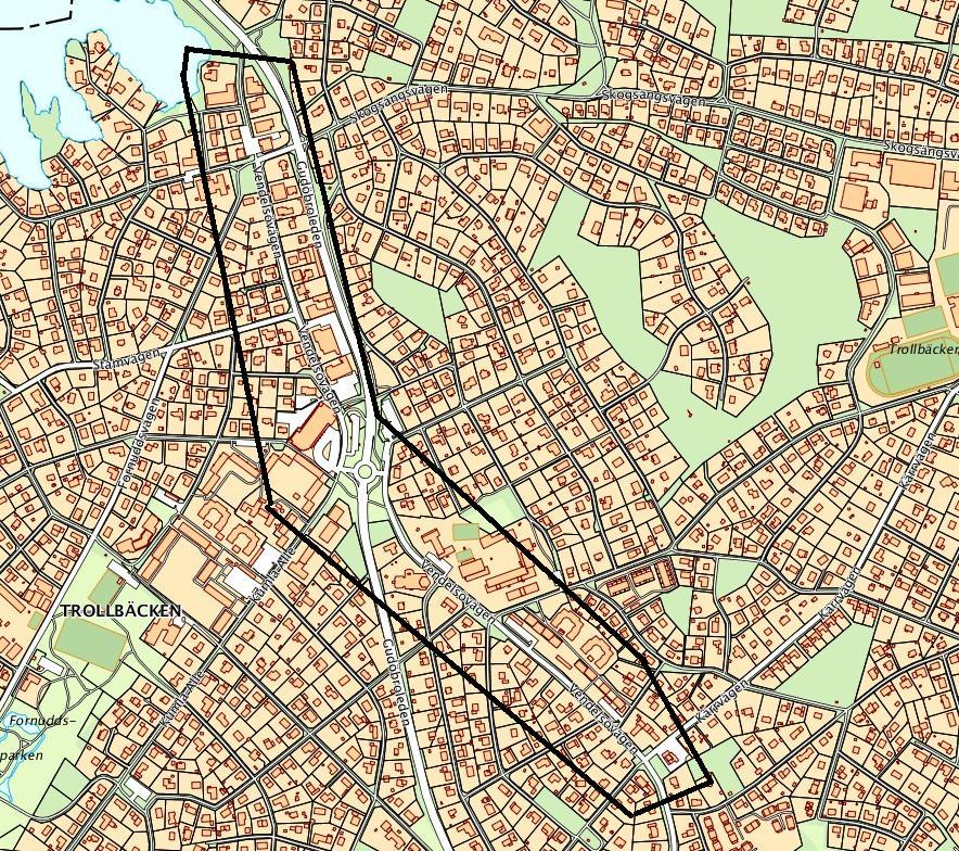3 (14) 1 ALLMÄNT Tyresö kommun gör en översyn av markanvändningen längs Vendelsövägen från Hanviksviken i norr till Södergården i söder samt kring trafikplatsen Alléplan, Trollbäckens centrum.