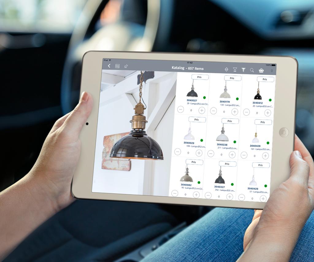 Säljappen för dina säljare och representanter Med denna mobila säljapp är det enkelt att komma åt hela din digitala katalog, registrera nya kunder, Sök, sortera, filtrera och välj artiklar Katalog