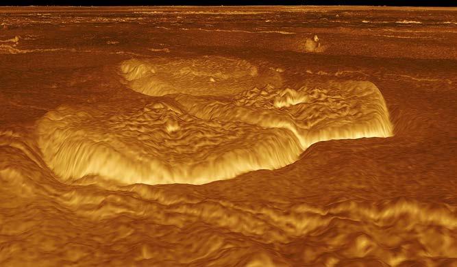 Venus Atmosfär Tryck på 92 bar (motsvarar 1000 m vatten) Temperatur 460 C 96% CO 2 Även svavelsyra Svårt att utforska Inte
