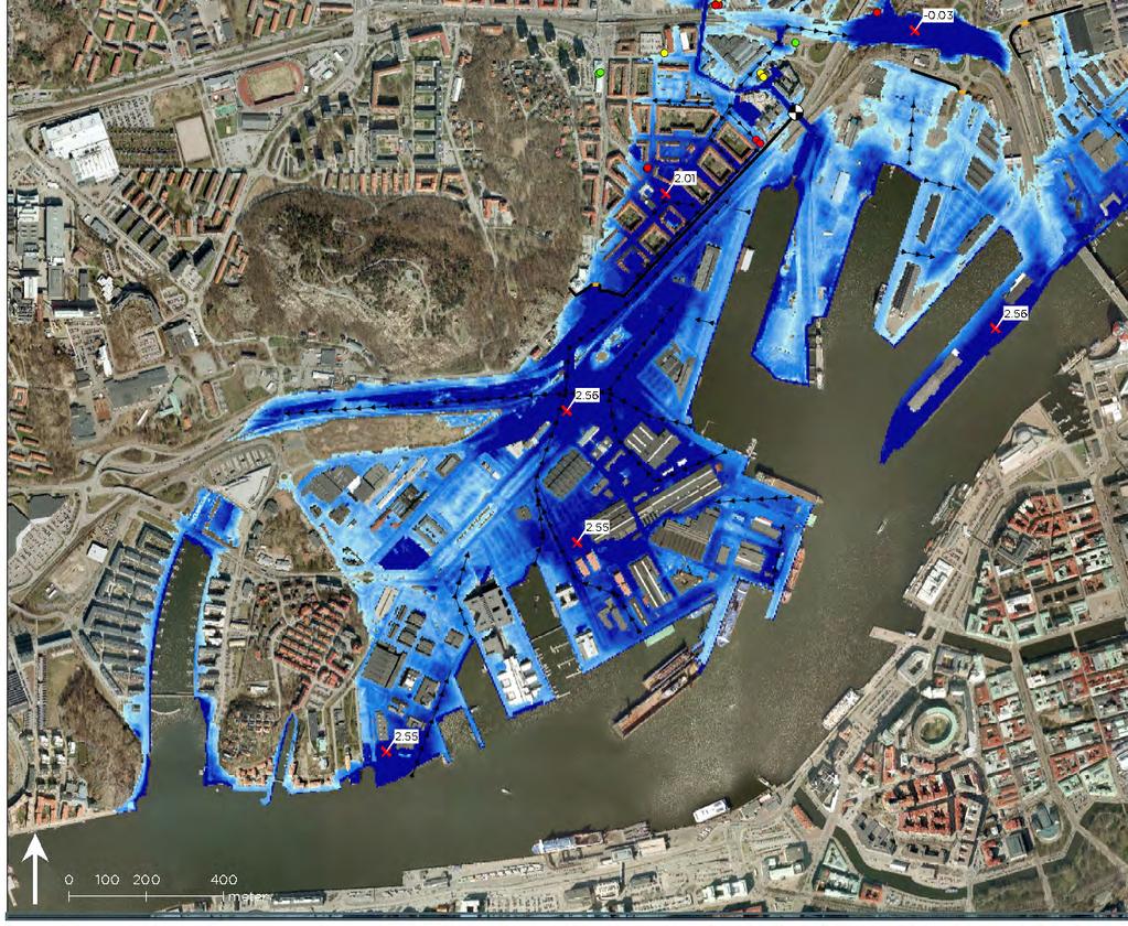 High sea level, combined with high flow in