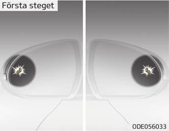 Tips för körning När systemet aktiveras lyser varningslamporna i ytterbackspeglarna i 3 sekunder. Varningstyp Systemet aktiveras när: 1. Systemet är på 2. Bilens hastighet är över 30 km/h 3.