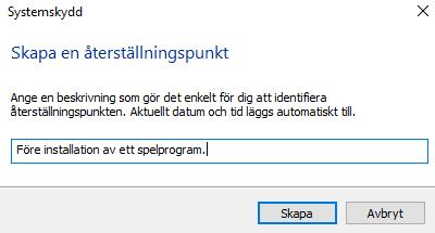 4 Systemåterställning Med hjälp av Systemåterställning kan du återställa datorns systemfiler till en tidigare tidpunkt.